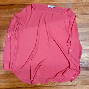 LOFT coral long sleeve shirt